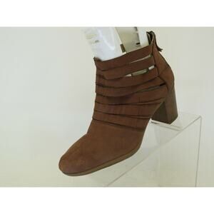 Josef Seibel Womens Brown Leather Zip Perforated Ankle Boots Bootie Size 40 EUR